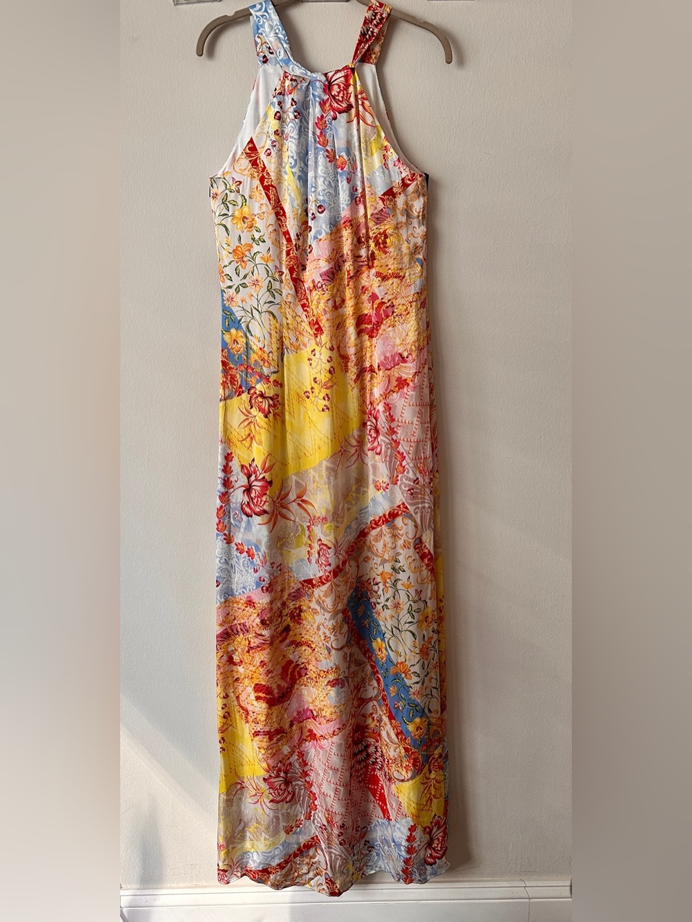 NWT. Etcetera Multicolor Floral Halter Maxi Dress.